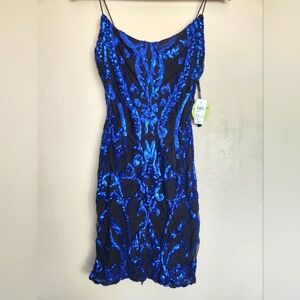 Elegant Blue Sequin Dress